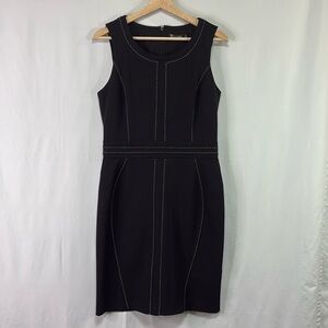 🥒 7th Ave suiting collection black tailored dress white contrast stitching